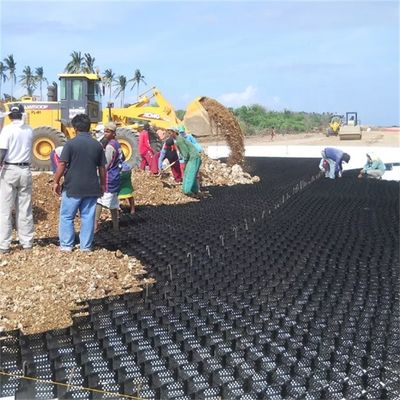 1000-1420N / 10CM Resistencia al pelado Geocellas de HDPE para carreteras de grava