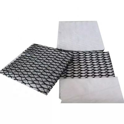 Geocompuesto de drenaje de plástico 3D con Geonet de 8 mm x 6 mm y Geotextil de fibra larga