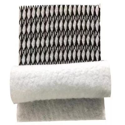 Geocompuesto de drenaje de plástico 3D con Geonet de 8 mm x 6 mm y Geotextil de fibra larga