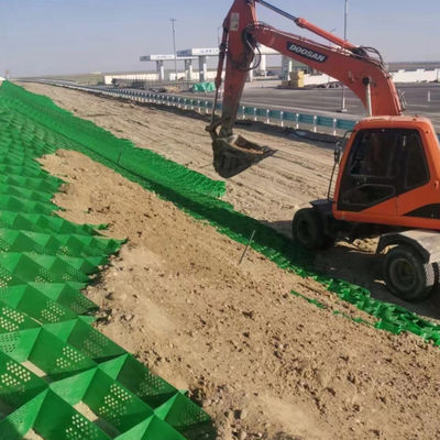 Geocell de plástico HDPE para la protección de pendientes en la red de tierra del hotel de color negro Geocell