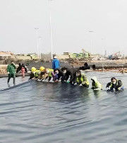 Geomembrana de HDPE de 50-200m de longitud para granjas de camarones