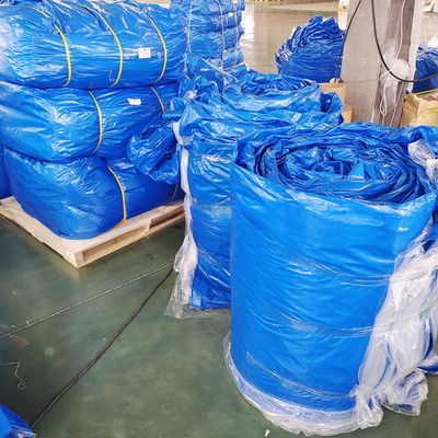 Revestimiento de techo de lonas de polietileno azul