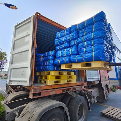Revestimiento de techo de lonas de polietileno azul