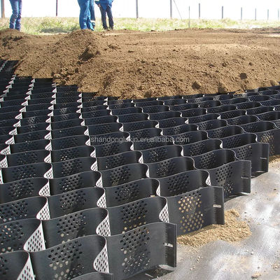 Geocell HDPE para estabilización de grava y refuerzo de paredes de contención