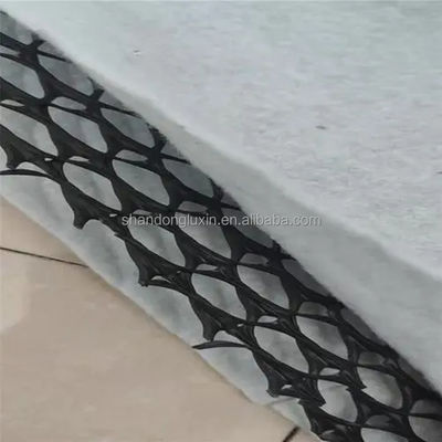 Geonet de drenaje compuesto en blanco y negro 3D para construcción rápida y estabilización del suelo
