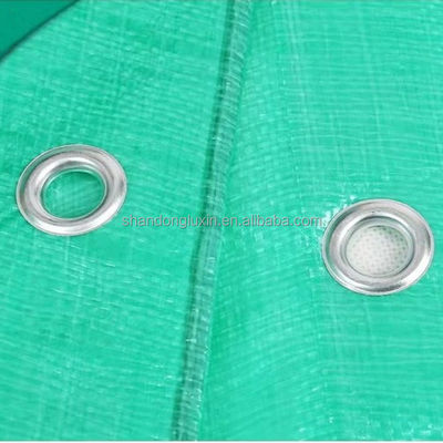 Hoja de lonas de PE verde de 12 x 6 metros de peso ligero para protección impermeable de trabajo pesado