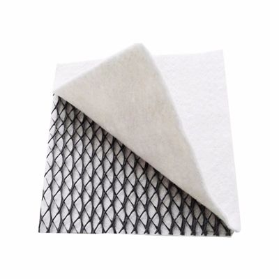 Geonet de drenaje compuesto con geotextil en el centro espesor 8 mm blanco negro anchura 4 m