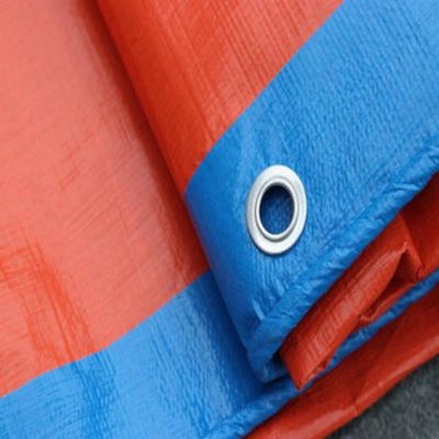 Tejido PE revestido de Blue Orange Tarpaulin Roll para el estilo Plaid