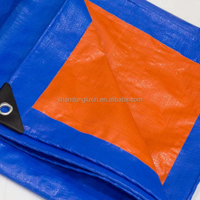 Tejido PE revestido de Blue Orange Tarpaulin Roll para el estilo Plaid