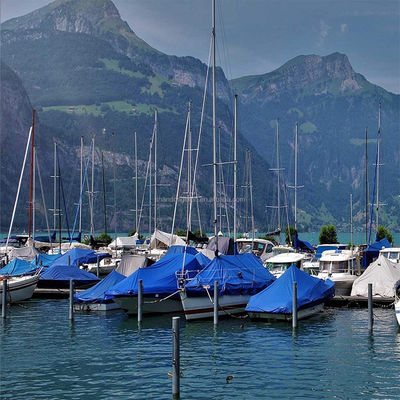 Cobertura impermeable de lonas de doble cara para eventos de camping y piscina de toldo para barcos