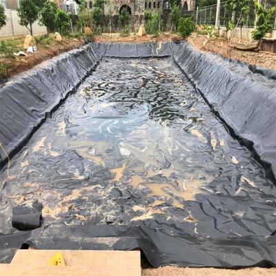 espesor 0,3 mm-3,0 mm Revestimiento de estanque de geomembrana para tanque de lago artificial de HDPE negro