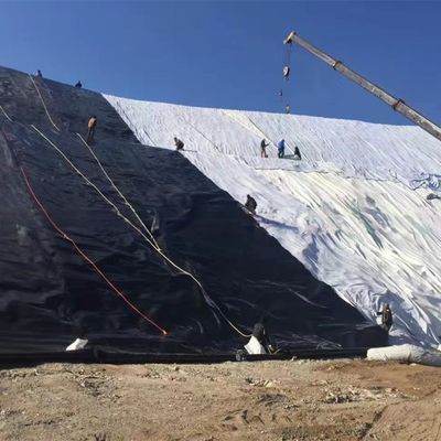 Depósito de desechos HDPE Geomembrana de estanque con doble textura resistente a los rayos UV e impermeable