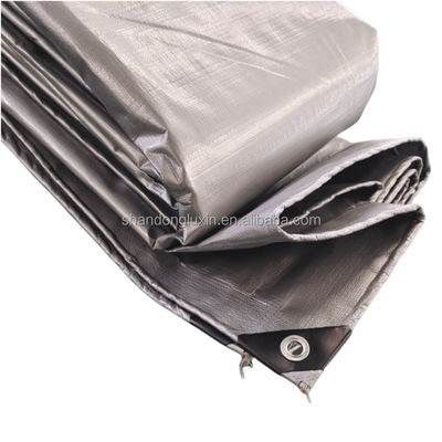 Plata Gris PE Tarpaulin A prueba de humedad A prueba de polvo A prueba de luz solar A prueba de lluvia Robusto y duradero