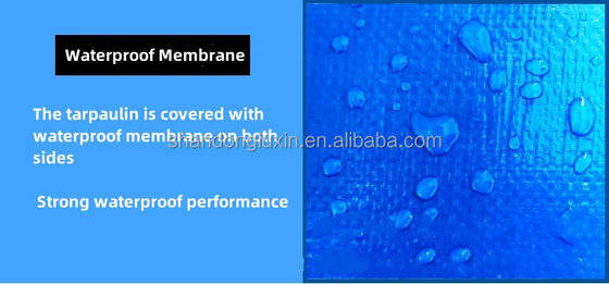 240 g de lonas impermeables de PE Tienda azul lonas impermeables de Hdpe con densidad 6*6-16*16