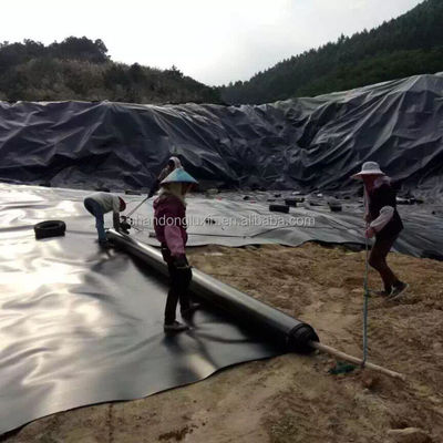 2 mm Geomembrana de HDPE negro impermeable para estanques de pescado de camarón para edificios de acuicultura