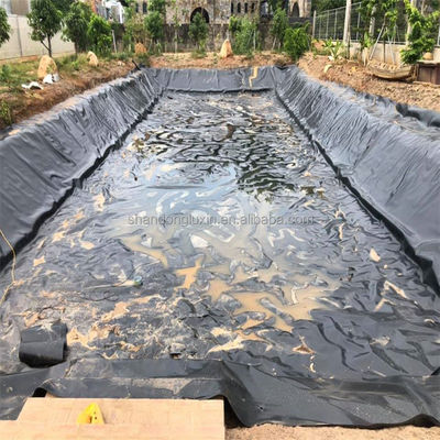 2 mm Geomembrana de HDPE negro impermeable para estanques de pescado de camarón para edificios de acuicultura