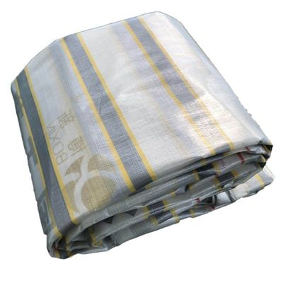 Alta dureza superficial de lonas rayadas PE en gris amarillo para impermeabilización prefabricada