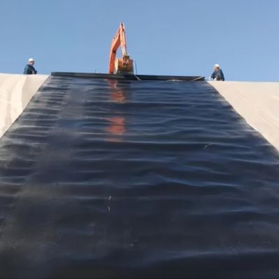 Revestimiento de estanques impermeable para peces con geomembrana de HDPE negro a prueba de agua para uso comercial directo