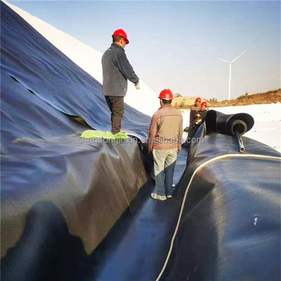 2 mm Geomembrana HDPE Líner de estanque de pescado liso para agua anti filtración en vertederos
