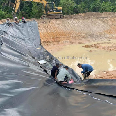 Geomembrana de HDPE de superficie lisa doble negra de 0,5 mm para estanques de peces en lagos y represas de carreteras