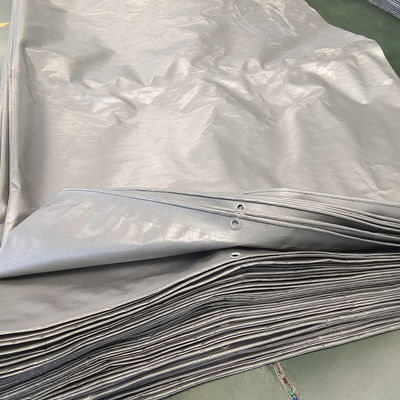 Tarpaulín revestido de PE resistente a los rayos UV en gris plateado para protección impermeable Ancho 2-11m